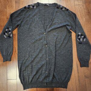 Prada women's button up cardigan in gray size 46 women's wool and silk